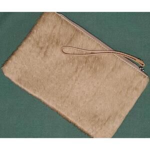 Roberto Pancani Haircalf Leather Wristlet Clutch